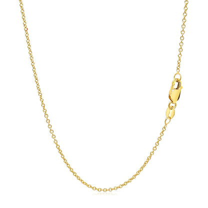 14k Yellow Gold Round Cable Link Chain (1.30 mm) - DestGlow