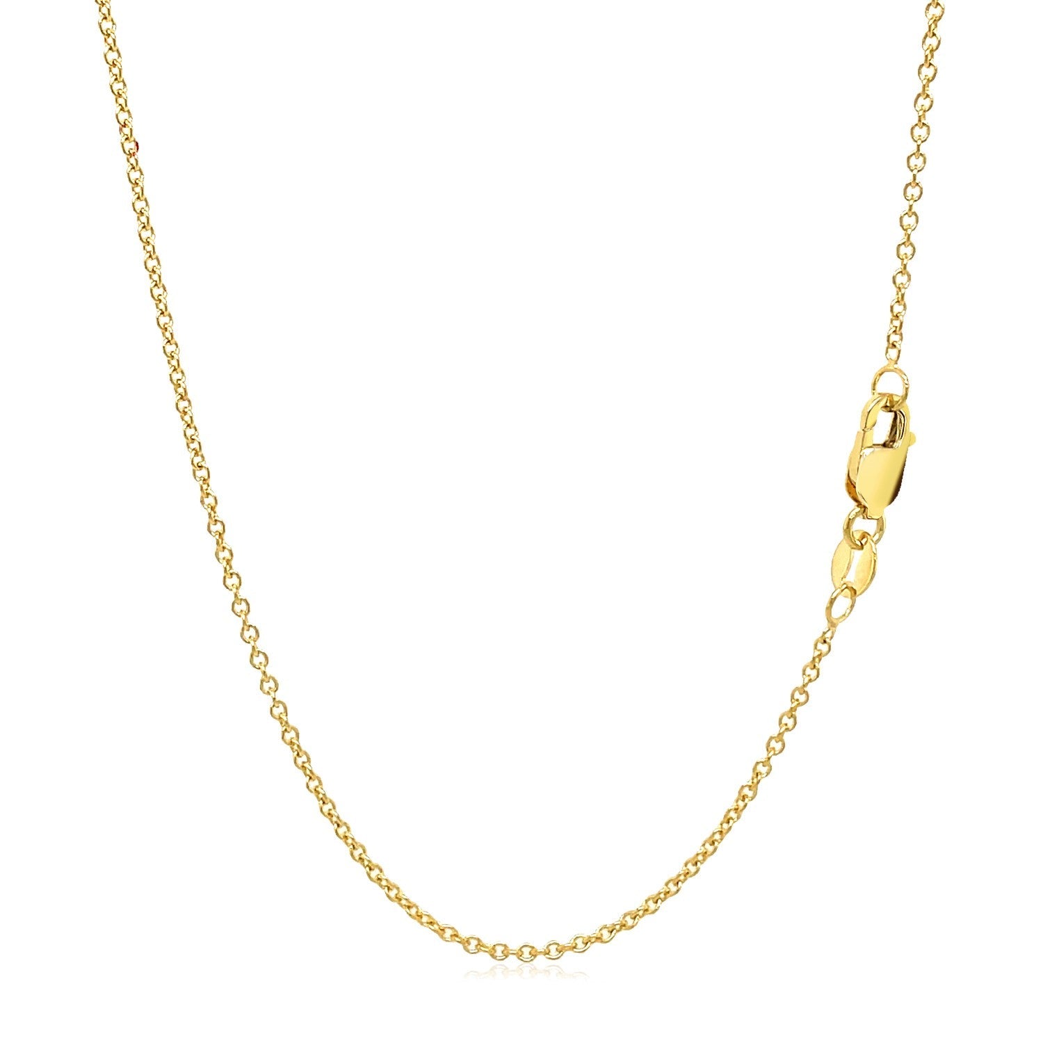 14k Yellow Gold Round Cable Link Chain 1.3mm by Bids.com