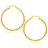 14k Yellow Gold Textured Large Hoop Earrings - DestGlow