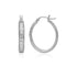 14k White Gold Hammered Oval Hoop Earrings - earrings