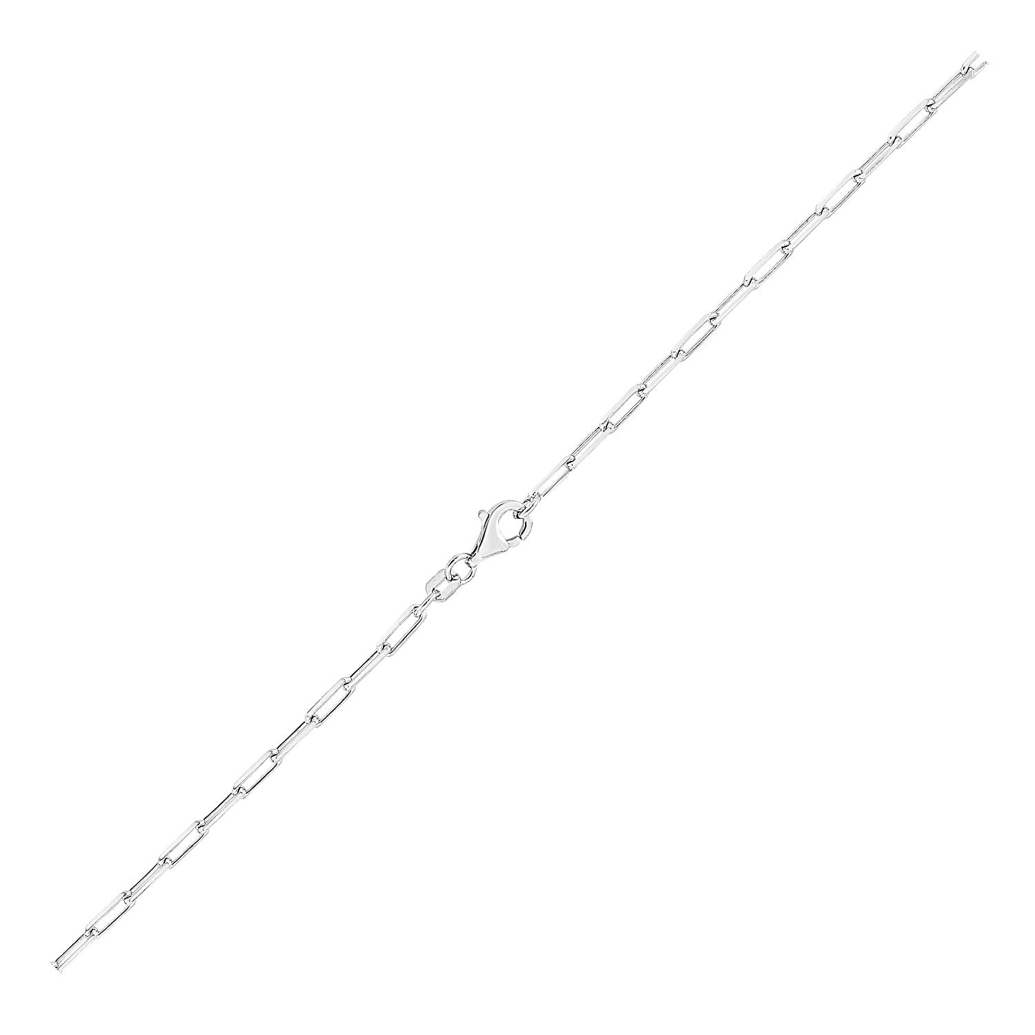 Sterling Silver Rhodium Plated Paperclip Chain (3.00 mm) - DestGlow