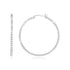 Sterling Silver Round Hoop Earrings with Beaded Texture 