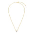 14k Yellow Gold 17 inch Necklace with Round White Topaz - necklaces