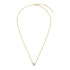 14k Yellow Gold 17 inch Necklace with Round White Topaz 