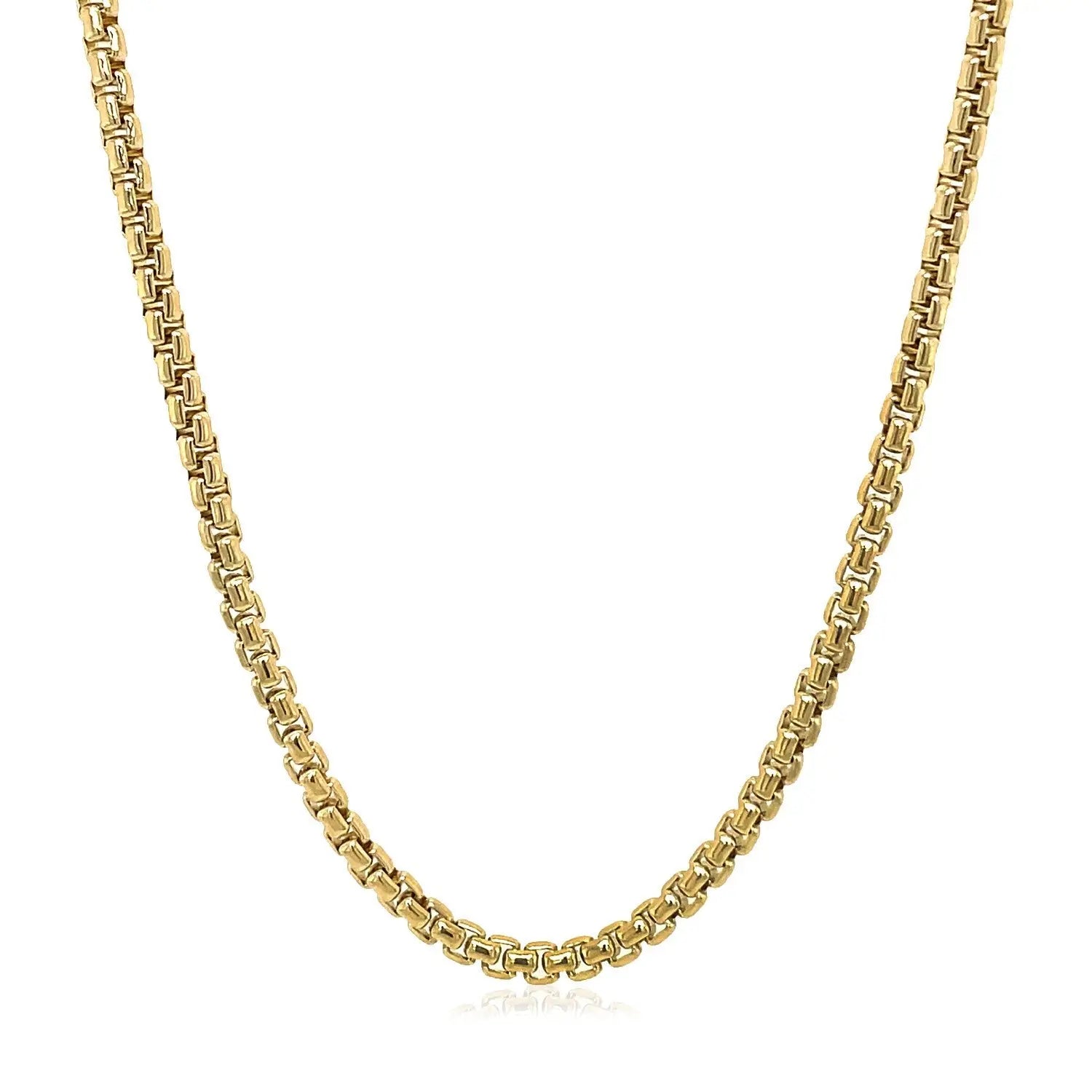 14k Yellow Gold Solid Round Box Chain (2.5 mm) 