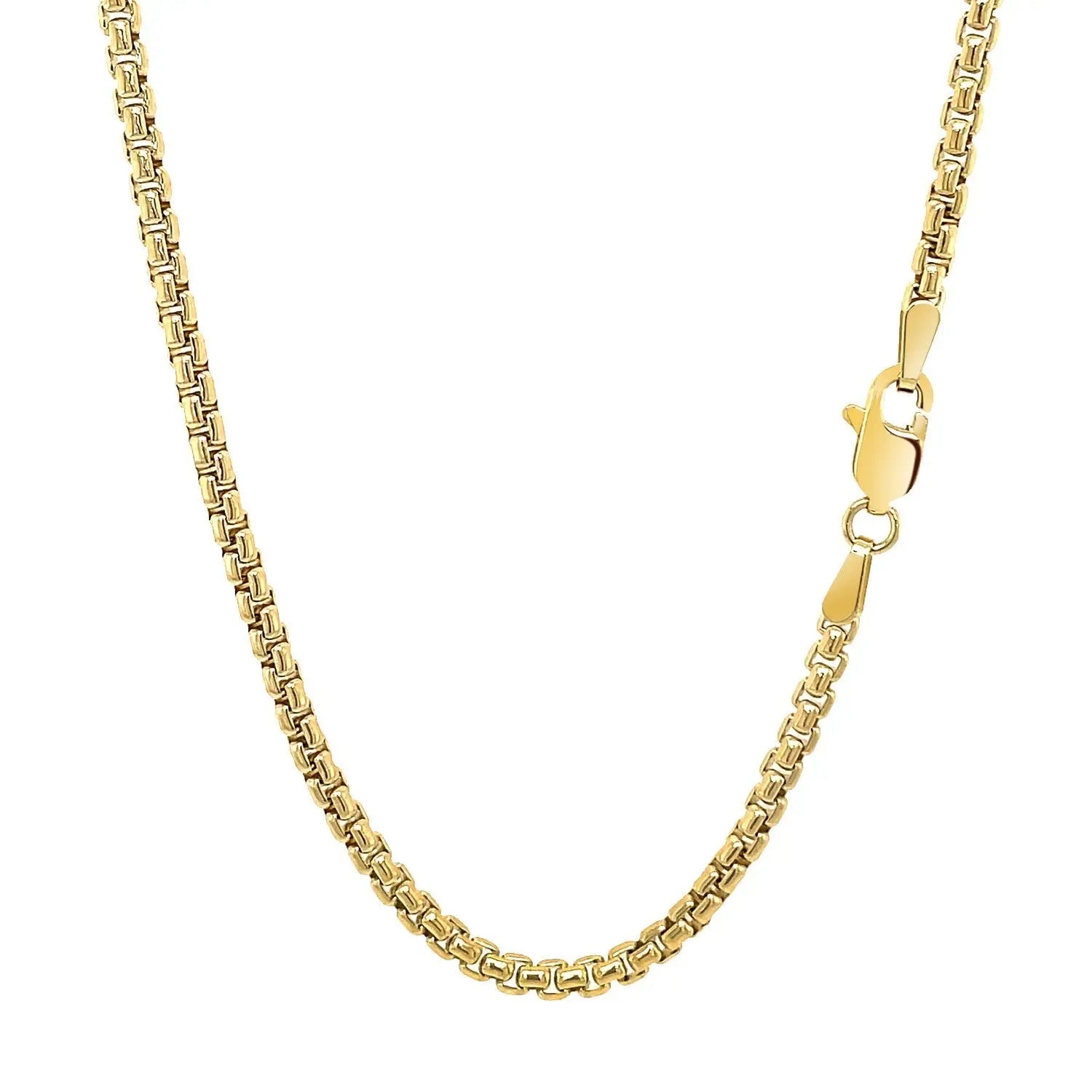 14k Yellow Gold Solid Round Box Chain (2.5 mm) 