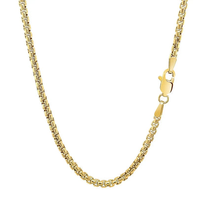 14k Yellow Gold Solid Round Box Chain (2.5 mm) 