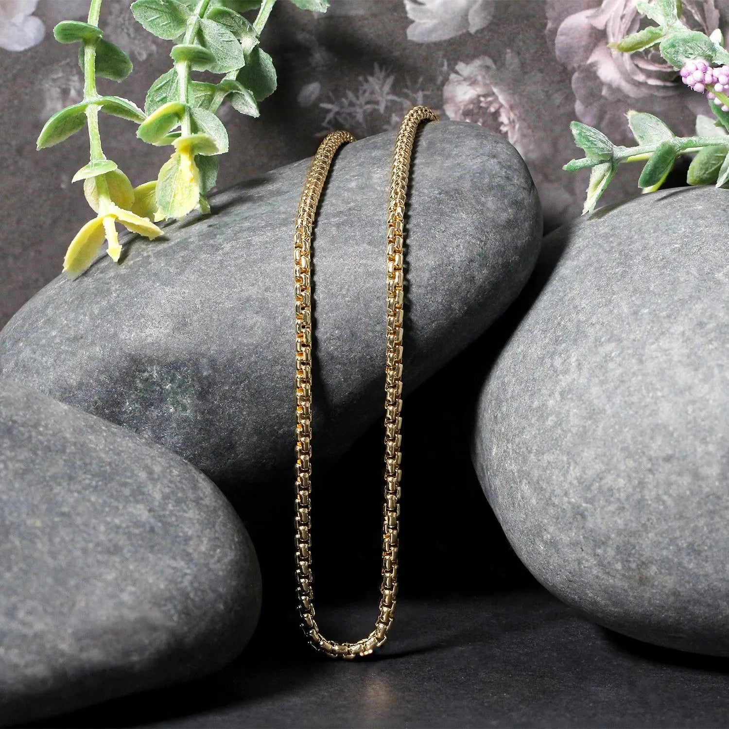 14k Yellow Gold Solid Round Box Chain (2.5 mm) 