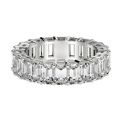 Emerald Cut Lab Grown Diamond Eternity Ring in 14k White Gold (4 cttw FG/VS2) by Bids.com