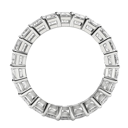 Emerald Cut Lab Grown Diamond Eternity Ring in 14k White Gold (4 cttw FG/VS2) by Bids.com