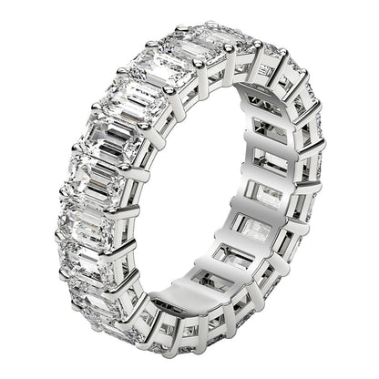 Emerald Cut Lab Grown Diamond Eternity Ring in 14k White Gold (4 cttw FG/VS2) by Bids.com