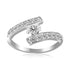 Sterling Silver Rhodium Finished White Cubic Zirconia Overlap Toe Ring - DestGlow
