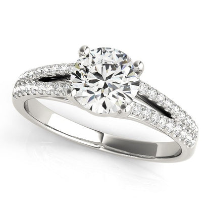 14k White Gold Split Shank Round Diamond Engagement Ring (1 1/8 cttw) by Bids.com