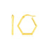 14K Yellow Gold Hexagon Shaped Hoop Earrings 