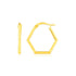 14K Yellow Gold Hexagon Shaped Hoop Earrings by Avera Group