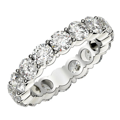 Round Cut Lab Grown Diamond Eternity Ring in 14k White Gold (4 cttw FG/VS2) by Bids.com