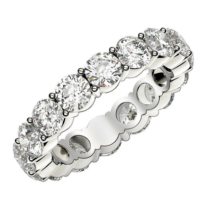 Round Cut Lab Grown Diamond Eternity Ring in 14k White Gold (4 cttw FG/VS2) 