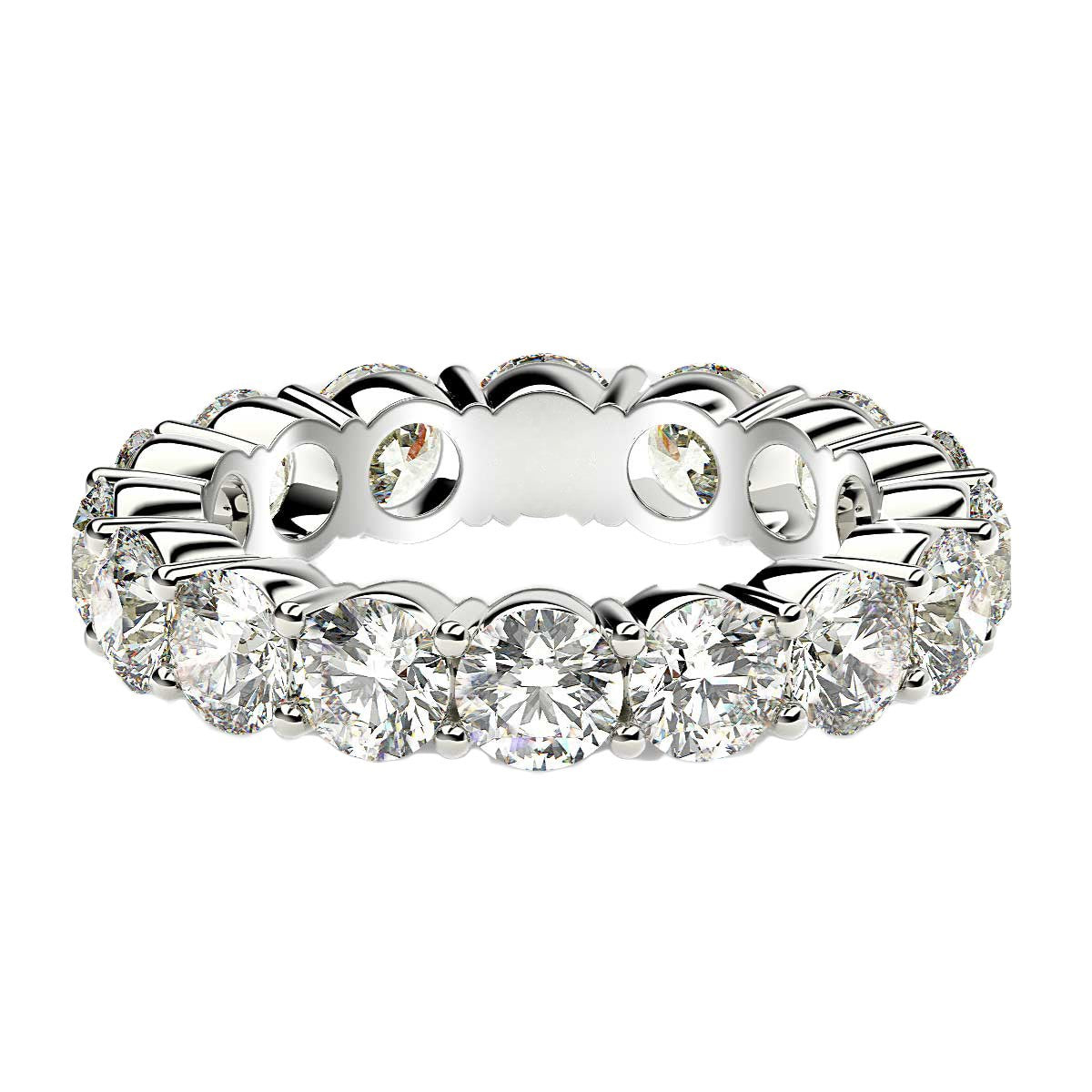 Round Cut Lab Grown Diamond Eternity Ring in 14k White Gold (4 cttw FG/VS2) by Bids.com