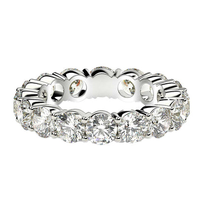 Round Cut Lab Grown Diamond Eternity Ring in 14k White Gold (4 cttw FG/VS2) by Bids.com