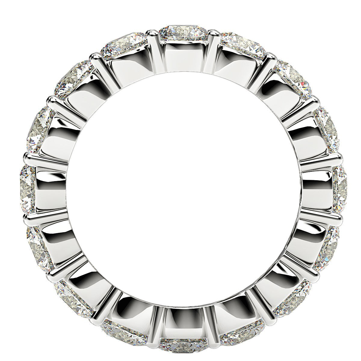 Round Cut Lab Grown Diamond Eternity Ring in 14k White Gold (4 cttw FG/VS2) by Bids.com