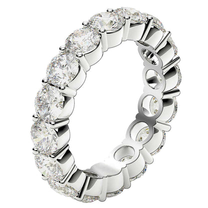 Round Cut Lab Grown Diamond Eternity Ring in 14k White Gold (4 cttw FG/VS2) by Bids.com