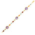 14k Yellow Gold Bracelet with Multi-Colored Stones (1.00 mm) by Avera Group