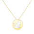 14k Yellow Gold Necklace with Cat Symbol in Mother of Pearl - necklaces