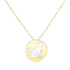 14k Yellow Gold Necklace with Cat Symbol in Mother of Pearl 