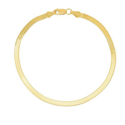 1.5mm 14k Yellow Gold Super Flex Herringbone Anklet by Bids.com