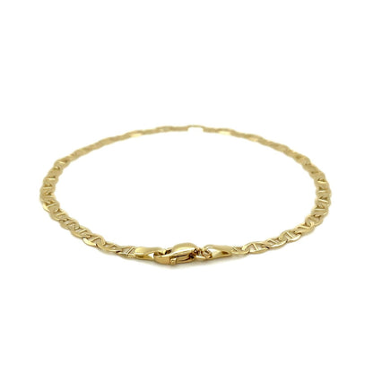 3.2mm 10k Yellow Gold Mariner Link Anklet - DestGlow