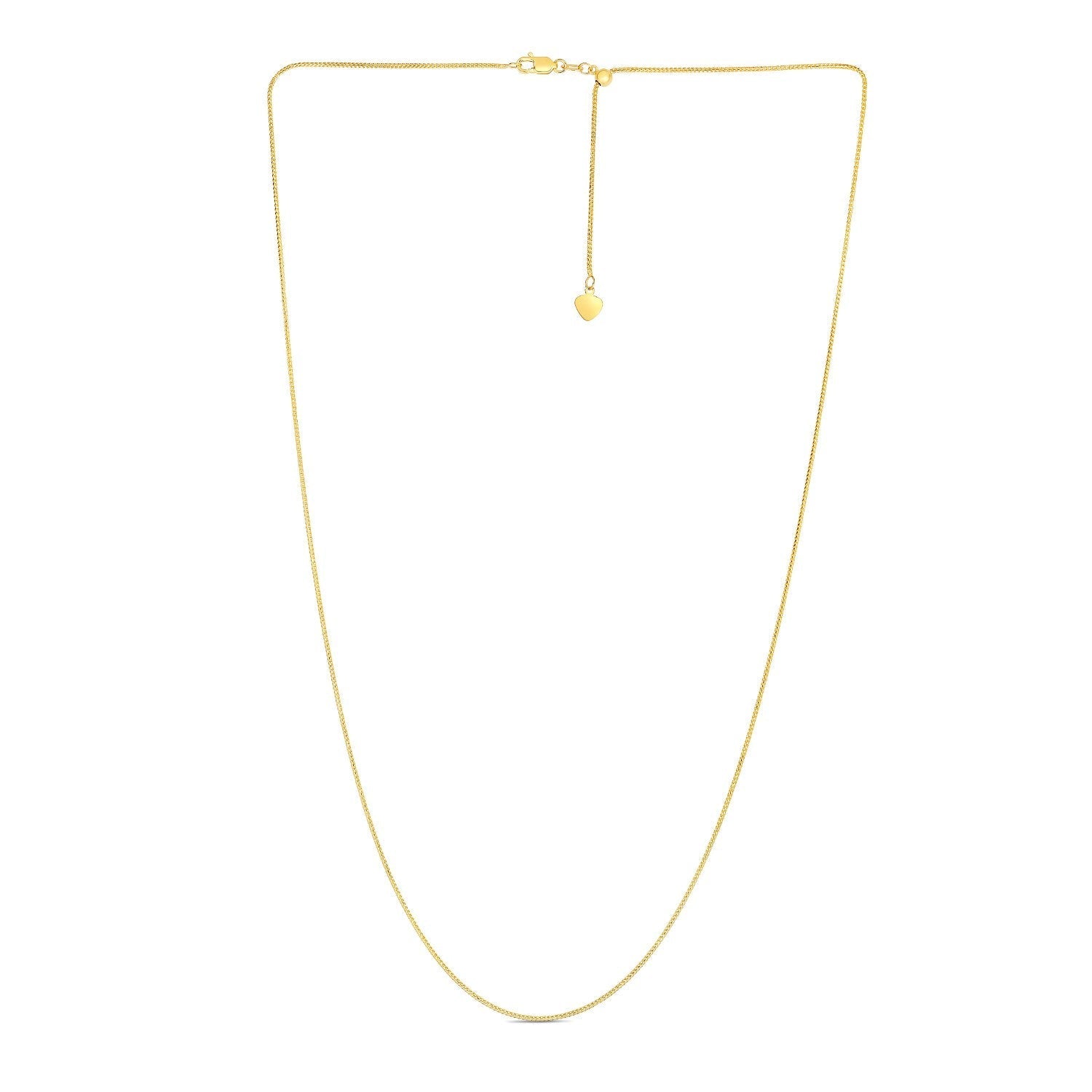 14k Yellow Gold Adjustable Franco Chain 0.9mm  DestGlow