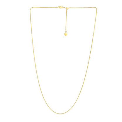 14k Yellow Gold Adjustable Franco Chain 0.9mm  DestGlow