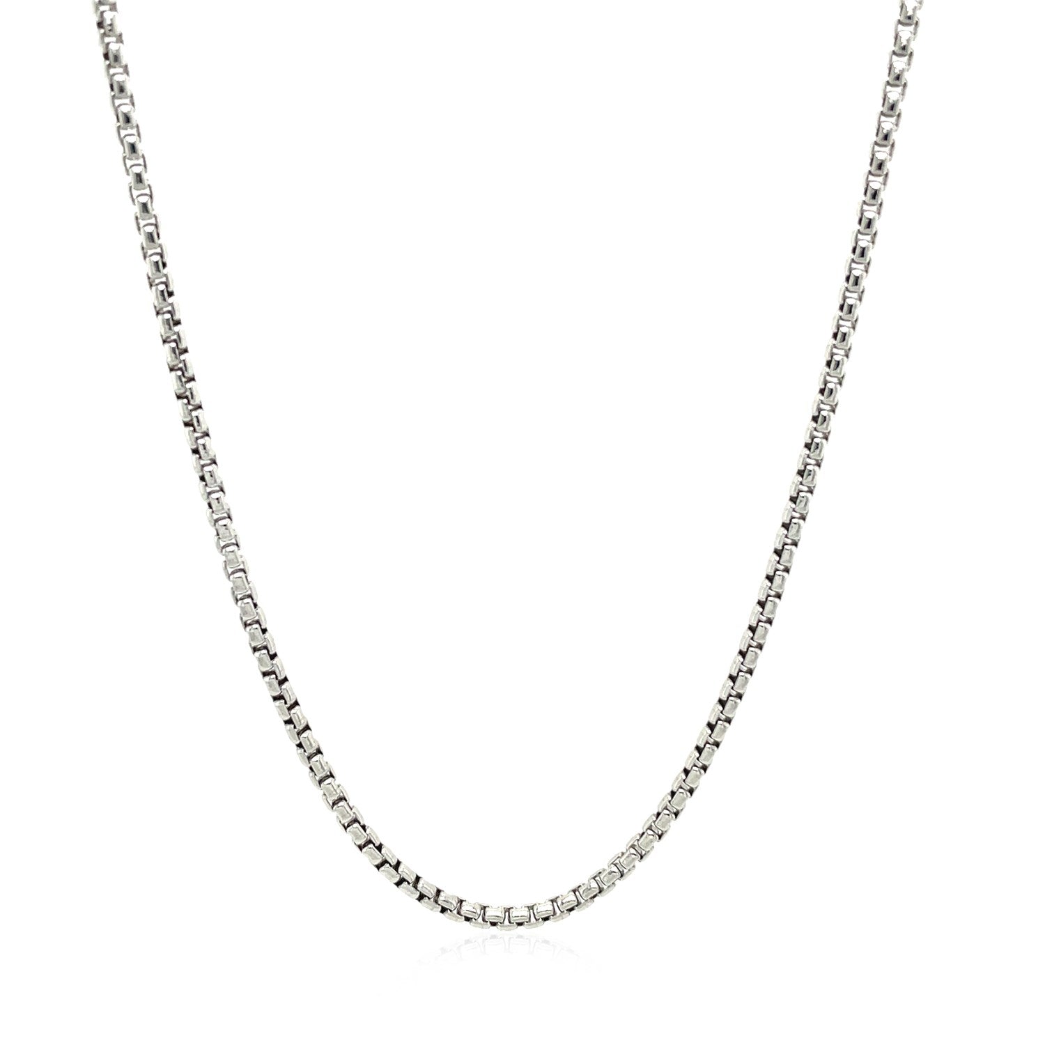 Sterling Silver Rhodium Plated Round Box Chain 1.8mm by Bids.com