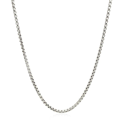 Sterling Silver Rhodium Plated Round Box Chain 1.8mm by Bids.com