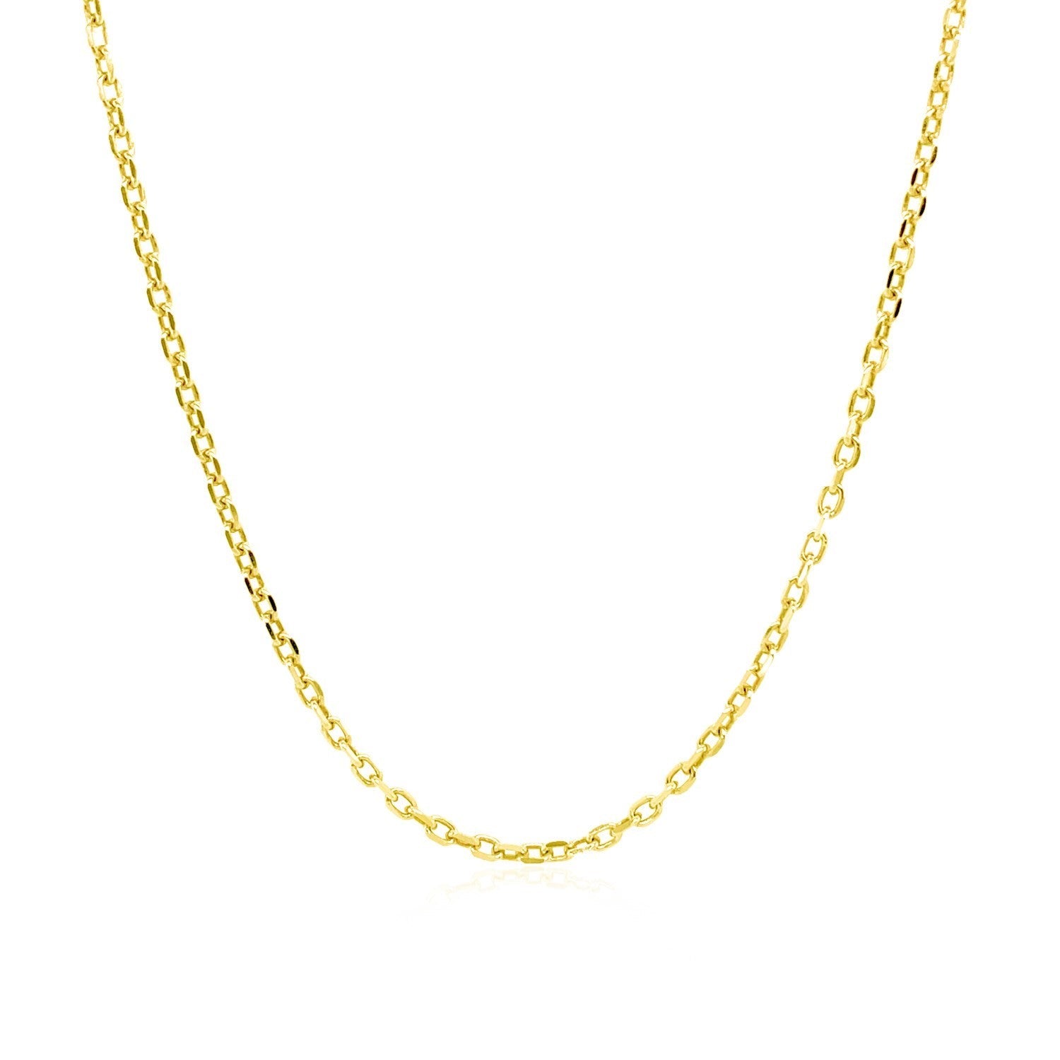 18k Yellow Gold Diamond Cut Cable Link Chain (1.40 mm) by Bids.com