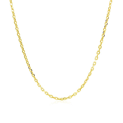 18k Yellow Gold Diamond Cut Cable Link Chain (1.40 mm) by Bids.com