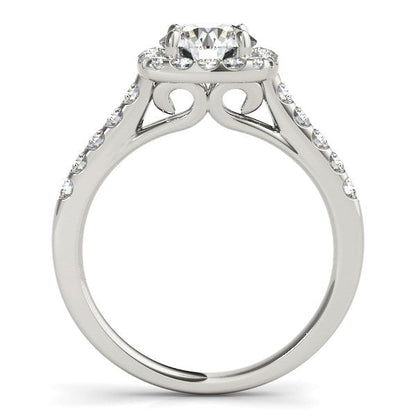 Square Shape Halo Diamond Engagement Ring in 14k White Gold (1 1/2 cttw) by Bids.com