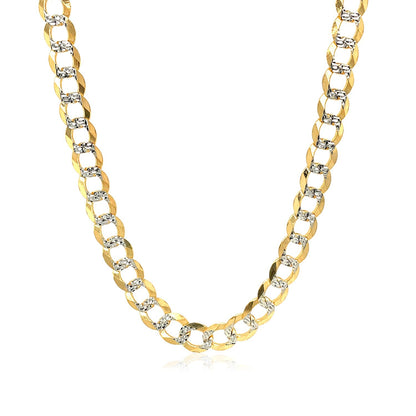 5.7mm 14k Two Tone Gold Pave Curb Chain by Bids.com