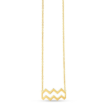 14K Yellow Gold Aquarius Necklace  DestGlow