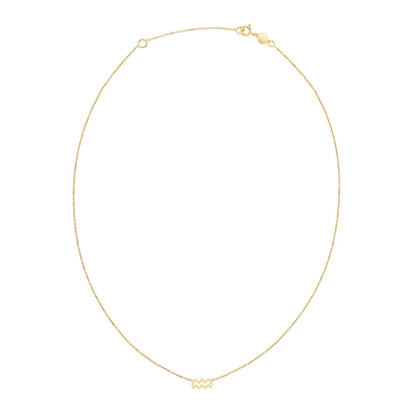 14K Yellow Gold Aquarius Necklace