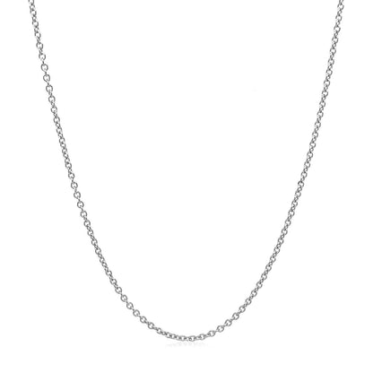 14k White Gold Round Cable Link Chain 1.3mm by Bids.com