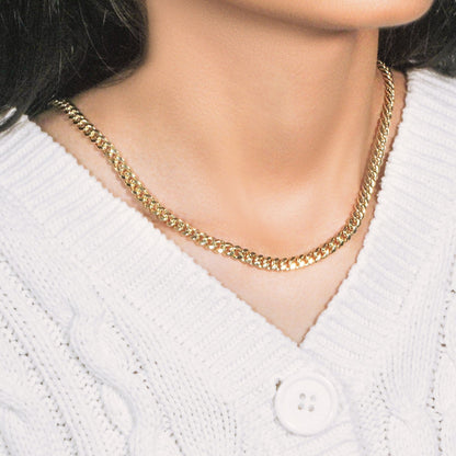 10k Yellow Gold Semi Solid Miami Cuban Chain (5.00 mm) by Bids.com