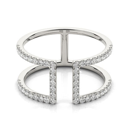 14k White Gold Modern Dual Band Style Diamond Ring (1/2 cttw) by Bids.com