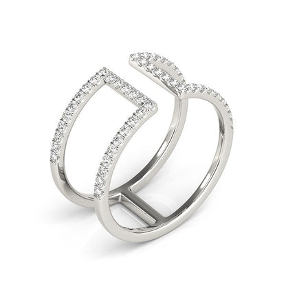 14k White Gold Modern Dual Band Style Diamond Ring (1/2 cttw) by Bids.com