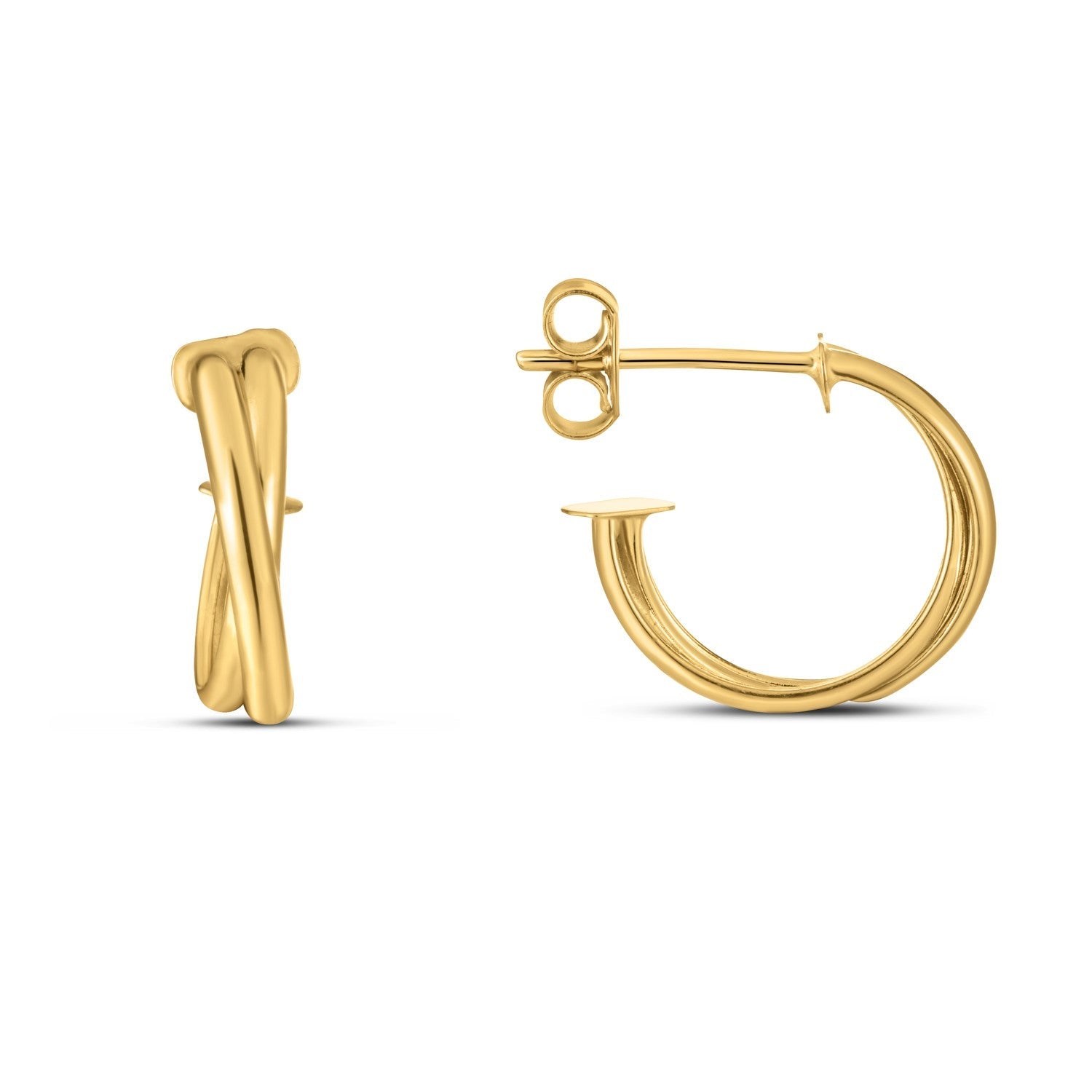 14k Yellow Gold Crossover Hoops by Bids.com