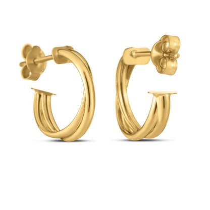 14k Yellow Gold Crossover Hoops by Bids.com