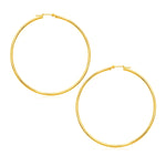14k Yellow Gold Polished Large Round Hoop Earrings(2x60mm) - earrings