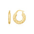 14K Yellow Gold Puffed Textured Hoops - accessories