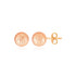 14k Rose Gold Ball Earrings with Crystal Cut Texture(5mm) 