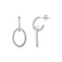 14K White Gold Interlocking Drop Hoop Earrings - earrings
